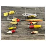 Lot of 10 Collectible Fishing Lures - Some of them are wood