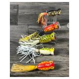 Lot of 10 Hula Popper Fishing Lures