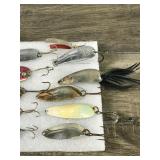 Lot of Collectible Fishing Spoon Lures and More - see description for more info
