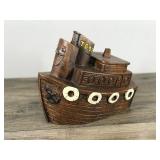 Brown Toot Toot Tugboat Vintage Cookie Jar 1950s By Treasure Craft