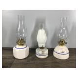 3 - Bowman’s Vintage Pottery Oil Lamps