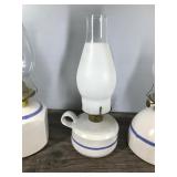 3 - Bowman’s Vintage Pottery Oil Lamps