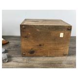 Vintage Wooden Shoe Shine Box 5 Cent with Foot Rest, Brass Latches and Accessories