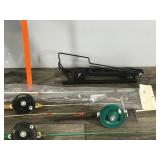 Ice Fishing Equipment - 7 Vintage Rods & Reels - 2 HT Balance Rod Holders - Ice Scoop - Stringer - Hook Remover - Ice Cleats