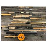 Large Lot of Vintage Ice Fishing Rods