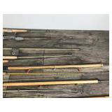 Large Lot of Vintage Ice Fishing Rods
