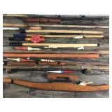Large Lot of Vintage Ice Fishing Rods and More