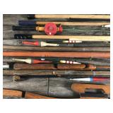 Large Lot of Vintage Ice Fishing Rods and More