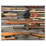Large Lot of Vintage Ice Fishing Rods and More