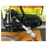 Fishing Equipment - 2 Wood Polar II Tip Ups - Large Minnow Nets - Ice Scoops - Ice Fishing Rods and Reels - Gaff - 2 Wire Fish Baskets