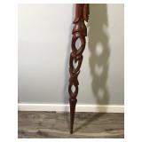 Solid Wood Cane with African Tribal Design