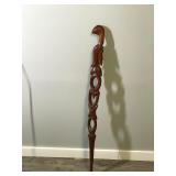 Solid Wood Cane with African Tribal Design
