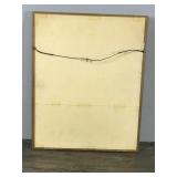 Vintage Reverse Painted Milkweed Silhouette Art Framed - Lady Playing the Piano