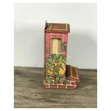 Jasco Mouse and Clock Metal Matchbox Holder Vintage Flip Top & Flip Lid Match Keeper Fireplace Decor