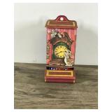 Jasco Mouse and Clock Metal Matchbox Holder Vintage Flip Top & Flip Lid Match Keeper Fireplace Decor