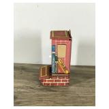 Jasco Mouse and Clock Metal Matchbox Holder Vintage Flip Top & Flip Lid Match Keeper Fireplace Decor