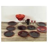 Lot of Collectible Red Glassware - see description for more info