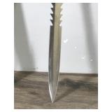 15.5" Knights Templar Dagger Short Sword Pheonix Partially Serrated Steel Blade