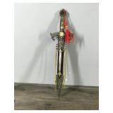 15.5" Knights Templar Dagger Short Sword Pheonix Partially Serrated Steel Blade