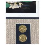 Framed, Signed Print by Leo Stan’s - “Boundary Waters” - Also has 2 Coins and Stamp