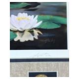 Framed, Signed Print by Leo Stan’s - “Boundary Waters” - Also has 2 Coins and Stamp