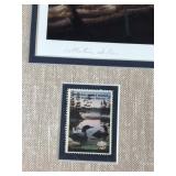 Framed, Signed Print by Leo Stan’s - “Boundary Waters” - Also has 2 Coins and Stamp