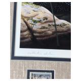 Framed, Signed Print by Leo Stan’s - “Boundary Waters” - Also has 2 Coins and Stamp