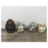 Lot of 4 Collectible Owl Figurines