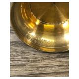 Vintage Brass Vase Etched and Hand Painted Colorful Floral Design 8” India