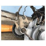 Vintage Wooden Plane Propeller with Small Engine