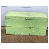 Vintage Solid Wood Hinged Storage Box