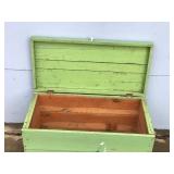 Vintage Solid Wood Hinged Storage Box