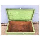 Vintage Solid Wood Hinged Storage Box