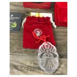 Waterford Crystal Christmas Ornament & Reed & Barton Miniature Metal Christmas Ornaments