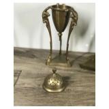 Lot of 5 Brass Items - Duck Head - Sail Boat - Moose Ashtray - Deer - 1940’s Brass Neoclassical Empire 3 Goat Head Hoof Incense Burner