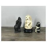 Buddha Figurine - Shi Foo Dog Figurine and Tribal Totem Figurine Possibly a Beaver