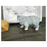 3 - Collectible Animal Figurines - Camel (Homco) - Cow (Homco) - Sheep (No Markings)