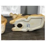 3 - Collectible Animal Figurines - Camel (Homco) - Cow (Homco) - Sheep (No Markings)