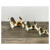 3 -,Vintage Basset Hound Dog Figurines / Japan