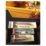 Tackle box of tackle including 3 lures in original boxes (See details)