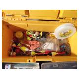 Tackle box of tackle including 3 lures in original boxes (See details)
