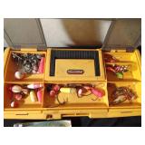 Tackle box of tackle including 3 lures in original boxes (See details)