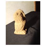 Carved folk art sandstone owl sculpture by Ohio Artist Earnest "Popeye" Reed