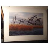 Signed & numbered MN Ducks Unlimited Sponsored "Last Day" print by Jerry Raedeke 606/3800