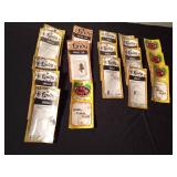 New in package night crawler/leech fishing snells, minnow fishing snells and swivel clips