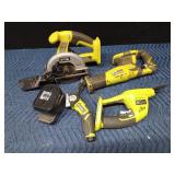 Ryobi set of battery operated tools with charger and battery