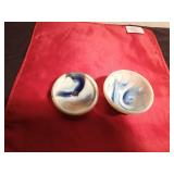 Vintage Akro Agate Concentric ring powder dish with lid