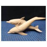 Wood Dolphin sculpture