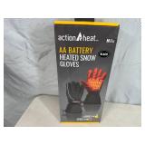 New Pair of Action Heat Battery Heated Winter Gloves - Men