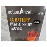 New Pair of Action Heat Battery Heated Winter Gloves - Men